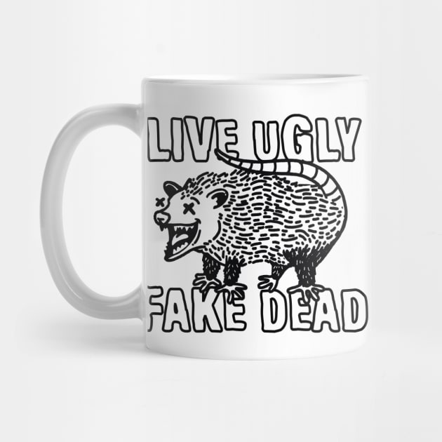 Live Ugly Fake Dead Opossum by stayfrostybro